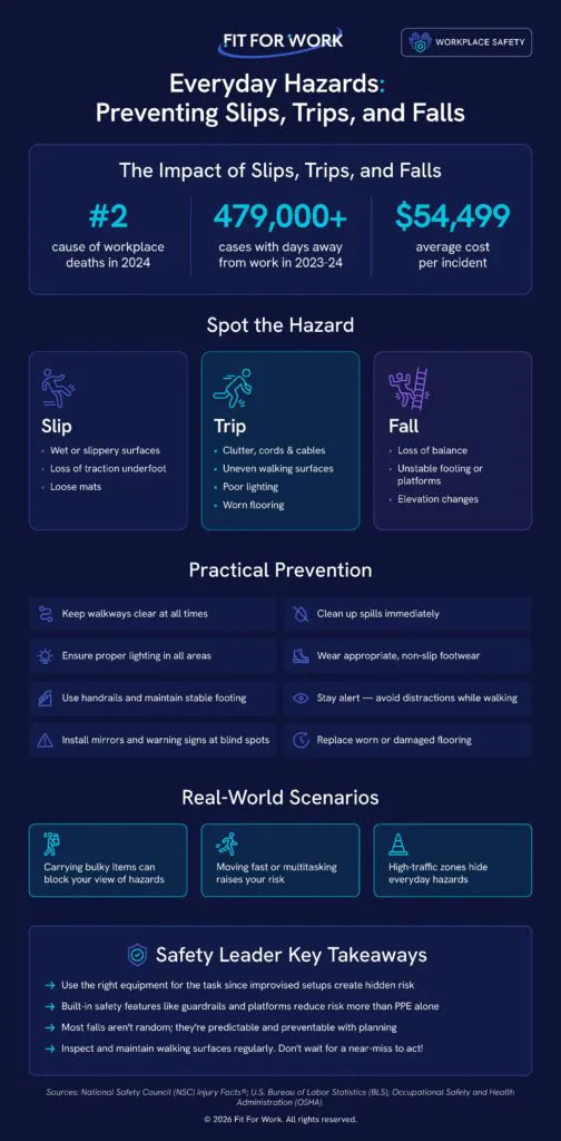 slips, trips, and falls infographic